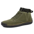 Premium armee-grüne Herren-Martin-Stiefel aus Wildleder mit bequemem Strickkragen - 38 / Regular Style (7009) / Armeegrün