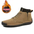Professionelle braune Martin Boots für Herren mit warmem Innenfutter aus Plüsch - 38 / Plüschgefütterter Stil (7009M) / Gelb