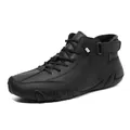 Schwarze High-Top-Stiefel aus hochwertigem Rindsleder mit einzigartiger Oktopus-Sohle - 34 / Schwarze Martin-Stiefel (CG8008) / Schwarz