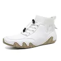Weiße High-Top Freizeitschuhe mit elastischem Sockenkragen und praktischem Schnellverschluss - 35 / Weiß