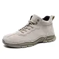 Botas Martin de cuero de caña alta para hombre para exteriores con suela antideslizante - 38 / Regular (G87137) / Caqui
