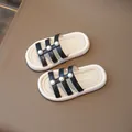 Sandalias elegantes con perlas para niñas, chanclas de playa monas en blanco y negro - 21 / Negro