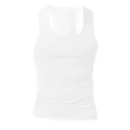 Geisterpuppenansicht eines weißen Sport-Tanktops mit Passform- und Stofftexturdetails - S / Oberteile / Weiß