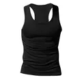 Detail eines schmal geschnittenen schwarzen Racerback-Tanktops für Herren Sport - S / Oberteile / Schwarz
