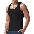Detailansicht eines schwarzen, schmal geschnittenen Sport-Tanktops für Herren - S / Oberteile / Schwarz