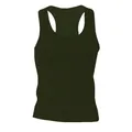 Canotta da uomo slim fit con dorso a vogatore verde oliva scuro per sport e intimo - Verde militare