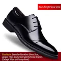 Klassische schwarze Leder-Herrenschuhe, elegante und polierte Business-Schnürschuhe - 37 / Ganzjahresstil (701) / Schwarz