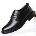 Professional classic black men's genuine leather business dress shoes for formal weddings - 36 / Four Seasons Business Leather Shoes (6201) / Black