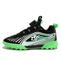 Boys' black and lime green soccer turf cleats with innovative quick-lace dial system - 31 / Green
