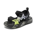 Sportliche schwarze Jungen-Sandalen mit lebhaftem Blitz-Design und weicher Anti-Rutsch-Sohle - Schwarz Grün
