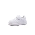 Classic all-white children's sports shoes with Velcro strap and ALR logo detail - Size 26 Inner Length 17cm / Leather Surface / White