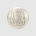Premium Japanese brass variant button in silver finish with embossed royal crest motif - Matte Silver