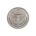 Vintage nautical style brass anchor button with real silver plating for blazers and coats. - Anchor Vintage Style (J1125-1) / 15.0mm / Antique Silver