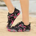 Chaussures d'eau camouflage rose pour la plage avec semelle en caoutchouc antidérapante - 35 / Noir Rose Rouge (lzg1035)