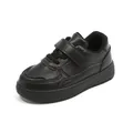 Klassische schwarze Kinder-Sneaker mit Klettverschluss für Schule und Sport - Größe 21 (Innenlänge 14cm) / Schwarz