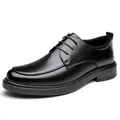 Premium black business formal leather shoes for men featuring crocodile skin texture - 38 / Black Four Seasons Style