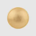 Premium round brass sewing button with elegant vertical stripe texture in matte gold finish - 23mm / Gold