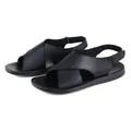 Comfortable black leather Roman sandals for men with breathable cross straps - 40 / Roman Sandals / Black