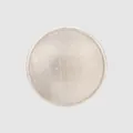 Premium silver circular brass button with vertical pinstripe texture for garments - 18mm / Antique Silver