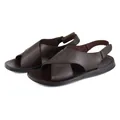 Comfortable men's summer breathable sandals featuring a dark brown leather finish. - 40 / Roman Sandals / Dark Brown