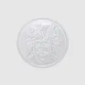 Premium white brass suit button featuring an intricate anchor heraldic relief design - 15.0mm / White