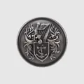 Vintage silver brass button with eagle and anchor crest for high-end suits - 24L=15.0MM / Gunmetal