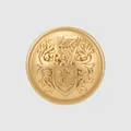 Premium Japanese brass suit button with intricate embossed anchor emblem in matte gold finish - 23.0mm / Gold
