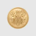 Luxury high-end brass suit button featuring a vintage embossed eagle and anchor crest design - 36L=23.0MM / Gold