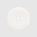 Eco-friendly white round cotton button with four holes for cotton or linen clothing - 18L (11.5MM) / Warm White
