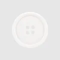 Minimalist white round cotton button with four holes for linen and cotton clothing - 11.5mm (18L) / Warm White