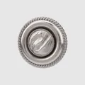 High-quality silver-tone eco-friendly metal button with rope edge for suits and coats - 18mm / Antique Silver