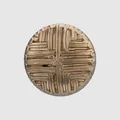 Antique gold metal button with intricate woven texture for high-end coats and apparel - 23.0mm / Gold