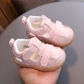 Vintage pink baby sandals with breathable cutout design and soft protective closed toe. - Size 16 / Internal Length 11.5cm / Pink