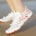 Scarpe da scoglio bianche traspiranti antiscivolo con motivo esagonale rosso per spiaggia - 35 / Bianco Rosso