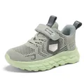 Lightweight boys breathable mesh running shoes with soft sole in grey and mint green - 28 / Apple Green