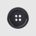 Bouton rond noir premium à 4 trous en fruit de palmier naturel pour costumes - Noir