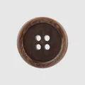 Bouton de corozo marron à quatre trous avec texture naturelle pour costumes de luxe - Marron
