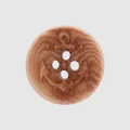 Botón vintage de nuez de Tagua marrón con diseño de ancla grabado para ropa de alta calidad - Café