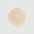 Premium South American palm nut four-hole button in ivory with elegant script engraving - 15.0mm (24L) / Beige