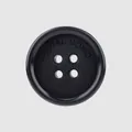 Elegant black 4-hole sustainable palm nut button with 'CASUAL UOMO' circular engraving - 24L (15.0MM) / Black