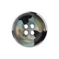 High-quality natural black lip shell button with iridescent camouflage pattern - Camouflage Pattern / 15.0MM (24L)