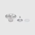 Adjustable silver flower button waist tightener set for denim jeans and trousers - 27L=17.0MM / Silver