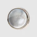 Bouton en nacre naturelle avec bordure métallique dorée pour costume de luxe - 24L=15.0MM / Gris