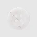White eco-friendly resin button with unique brown fiber patterns for polo shirts - 18L=11.0MM / White