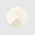 Elegant off-white deep sea mactra shell button with unique cross texture for luxury coats - 15.0mm / White