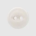 Elegante bottone rotondo a due fori bianco crema con finitura in velluto di seta - 18L (11.0) / Bianco avorio
