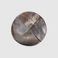 High-end iridescent dark brown mother of pearl shell button for luxury fashion coats - 18.0mm / Black