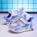 Modische lila und blaue atmungsaktive Mesh-Sneaker für Mädchen für den täglichen Sport - 27 / Lila Doppeltes Netz