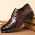 Scarpe classiche da uomo in pelle marrone per affari con suola morbida e traspirante - 38 / Stile Marrone Quattro Stagioni
