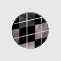 Luxury high-end round checkerboard mother-of-pearl shell button for designer overcoats - 18.0MM (28L) / Black